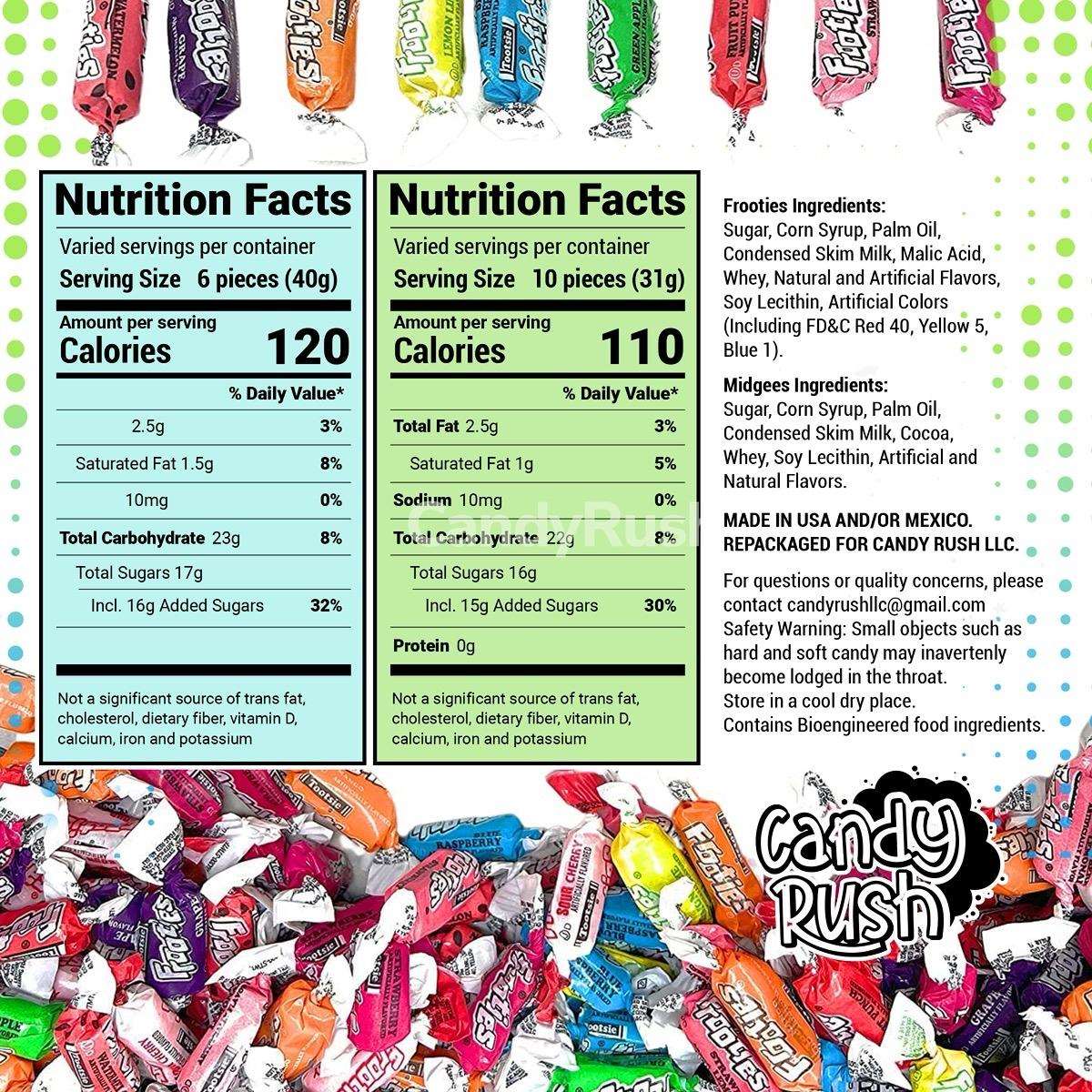 TOOTSIE FROOTIES Chewy Candy Assorted Mix (9 Flavors)