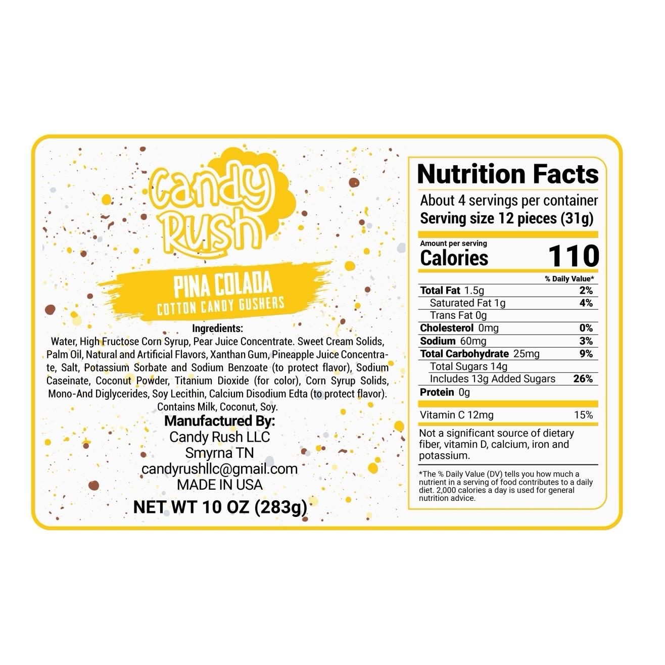 Pina Colada Cotton Candy Gushers - Delicious Chewy Snack - Candy Rush