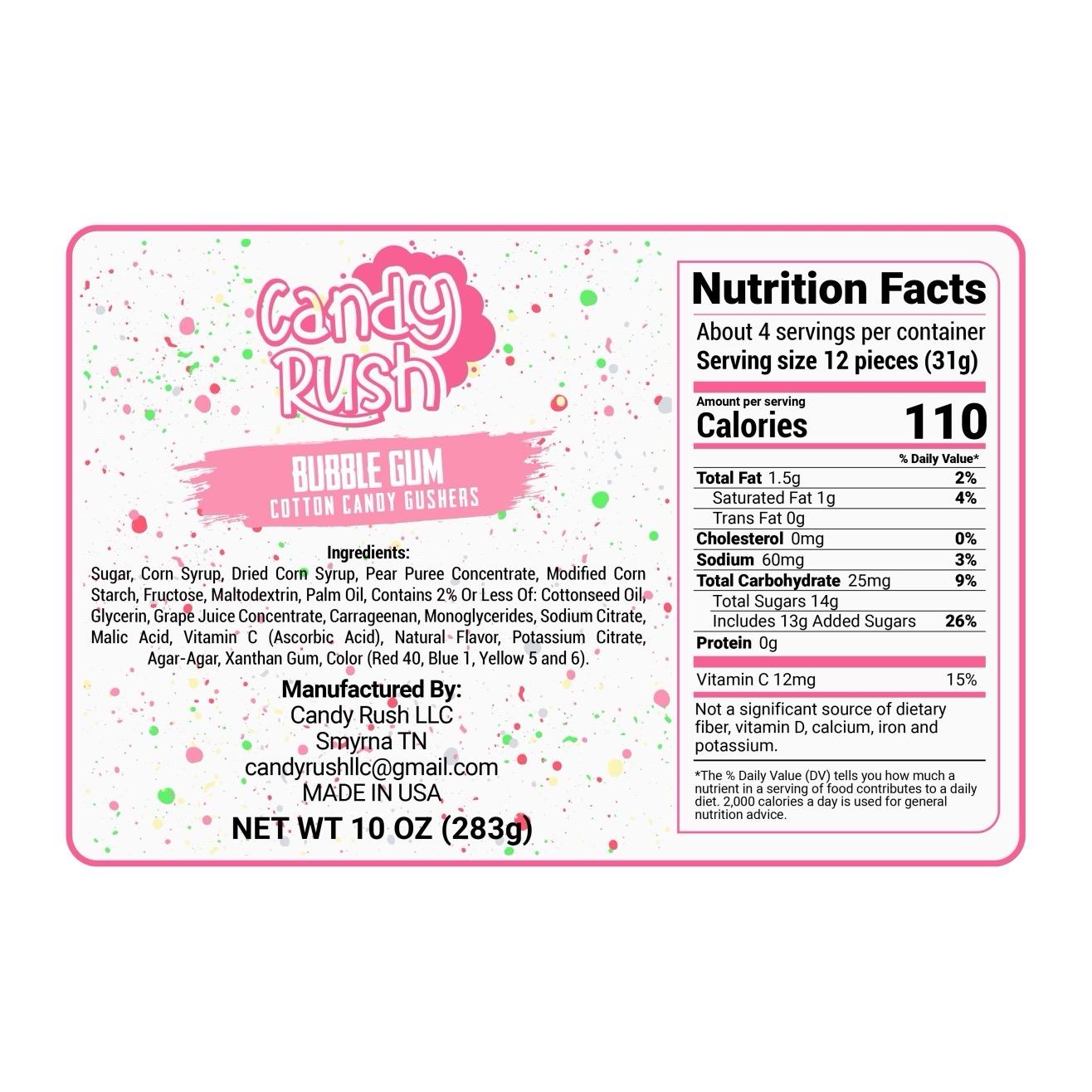 Viral Bubble Gum Cotton Candy Gushers - Candy Rush