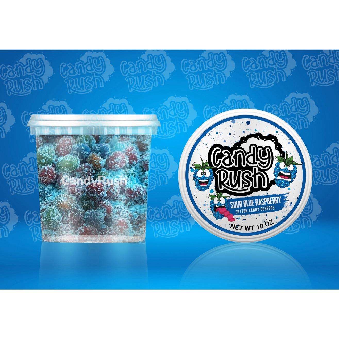 Sour Blue Razz Raspberry Cotton Candy Gushers
