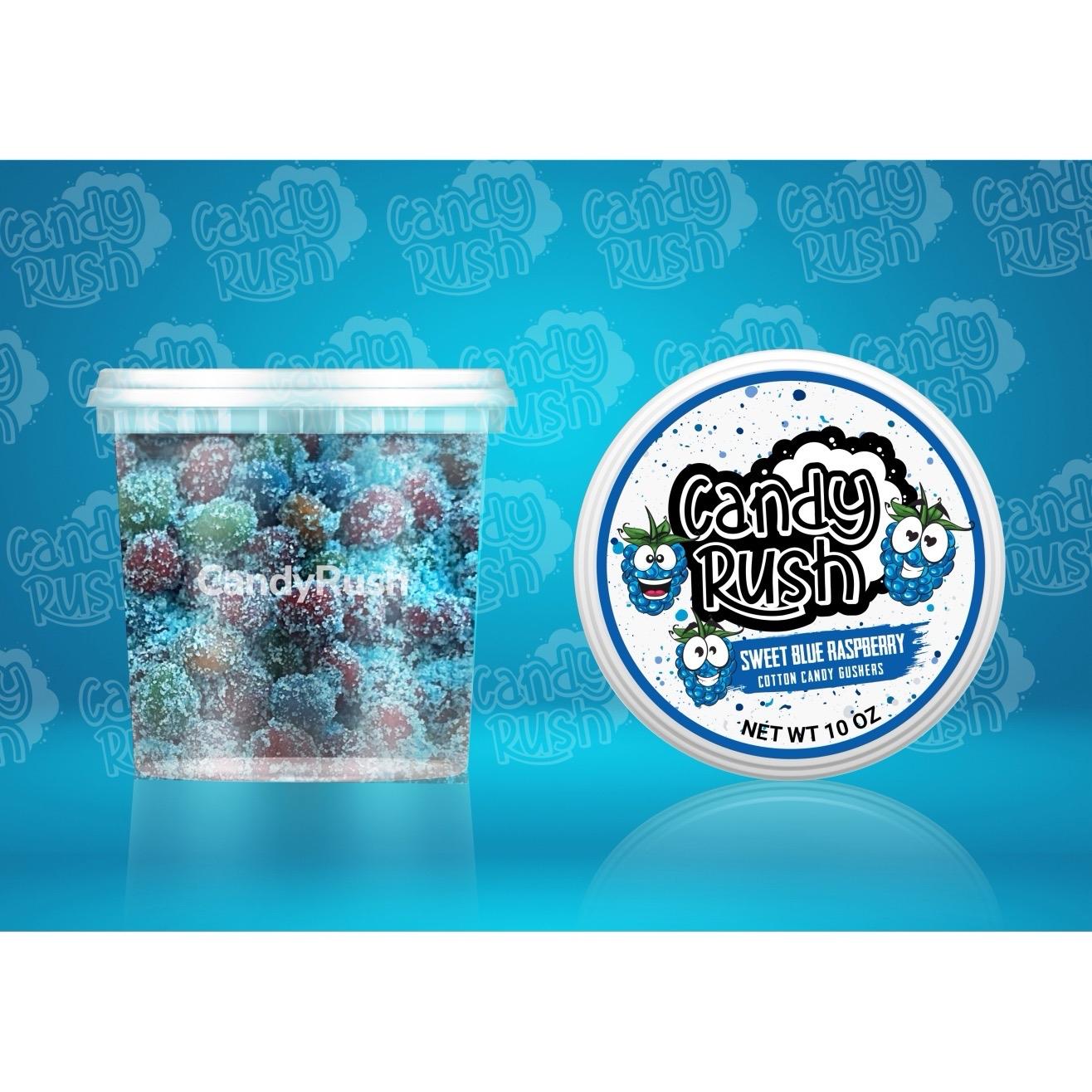 Sweet Blue Razz Raspberry Cotton Candy Gushers - Candy Rush