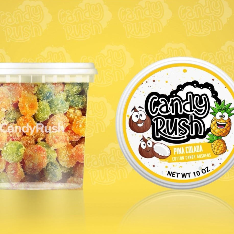 Pina Colada Cotton Candy Gushers - Delicious Chewy Snack - Candy Rush
