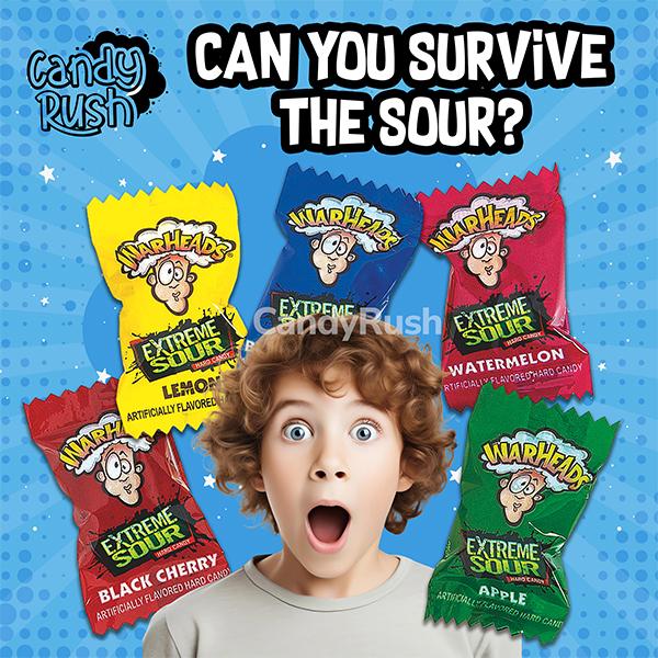 Warheads Extreme Sour Hard Candy Assorted 5 Flavors - Candy Rush