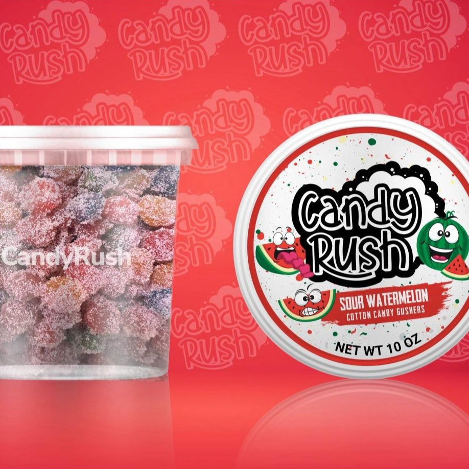 Sour Watermelon Cotton Candy Gushers - Candy Rush